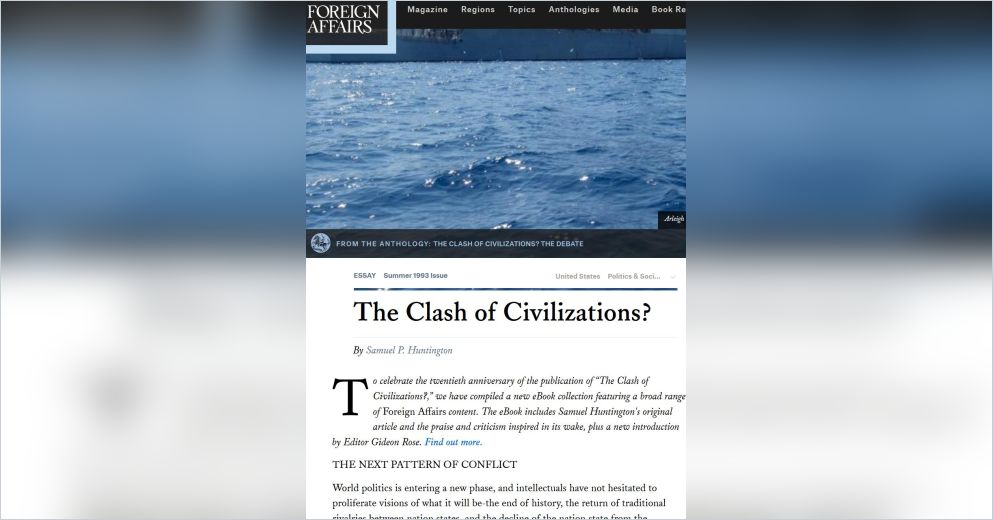 Clash Of Civilization Huntington Summary