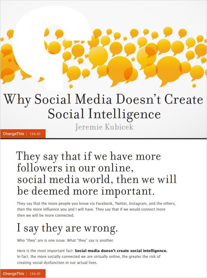 Image of: Why Social Media Doesn’t Create Social Intelligence