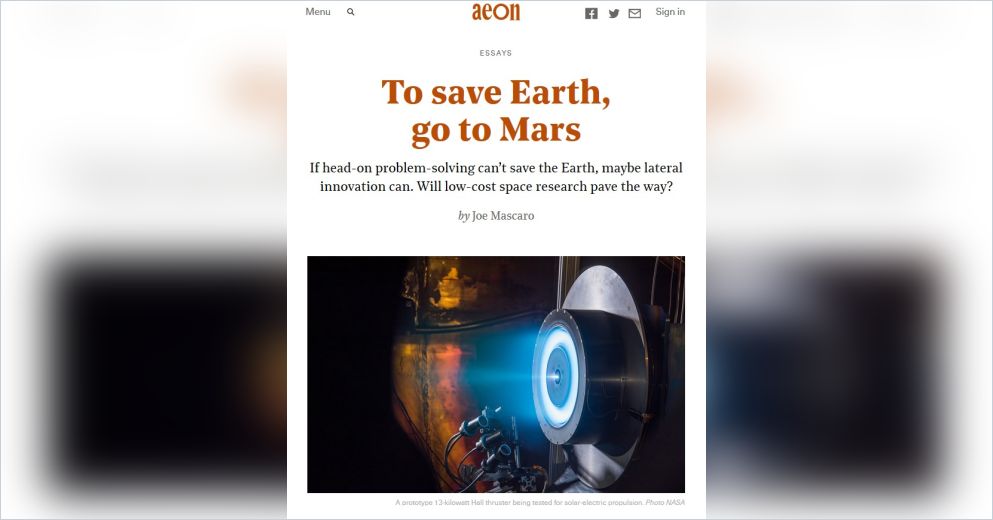 To Save Earth, Go to Mars Free Summary by Joe Mascaro