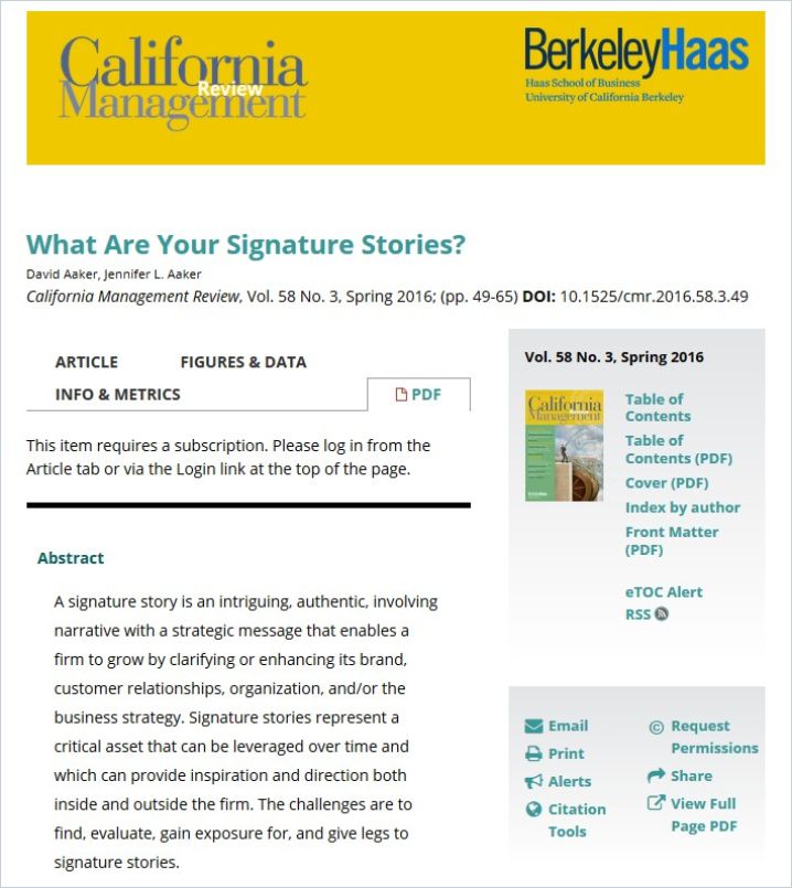 Image of: What Are Your Signature Stories?