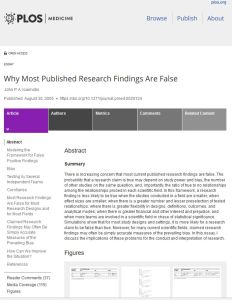 Why Most Published Research Findings Are False