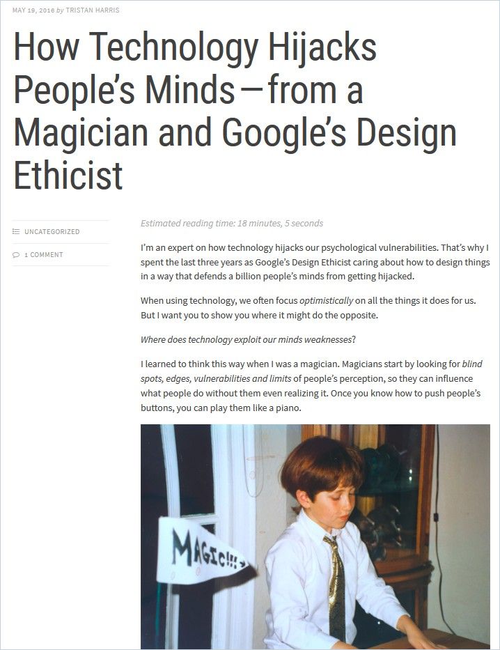 Image of: How Technology Hijacks People’s Minds – from a Magician and Google’s Design Ethicist