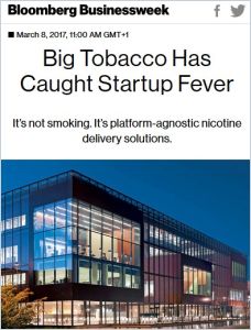 Big Tobacco Has Caught Startup Fever(Versión en inglés) Resumen gratuito |  Felix Gillette et al.