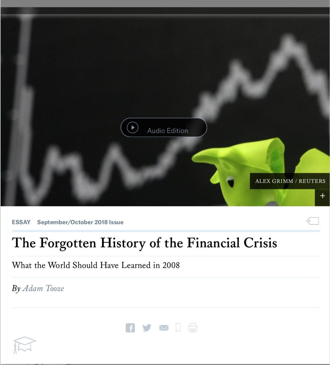Image of: The Forgotten History of the Financial Crisis