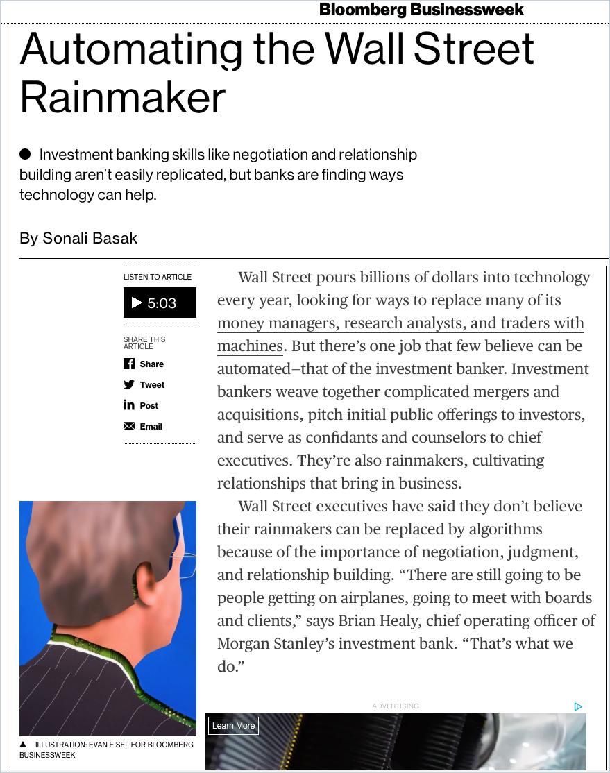 Image of: Automating the Wall Street Rainmaker