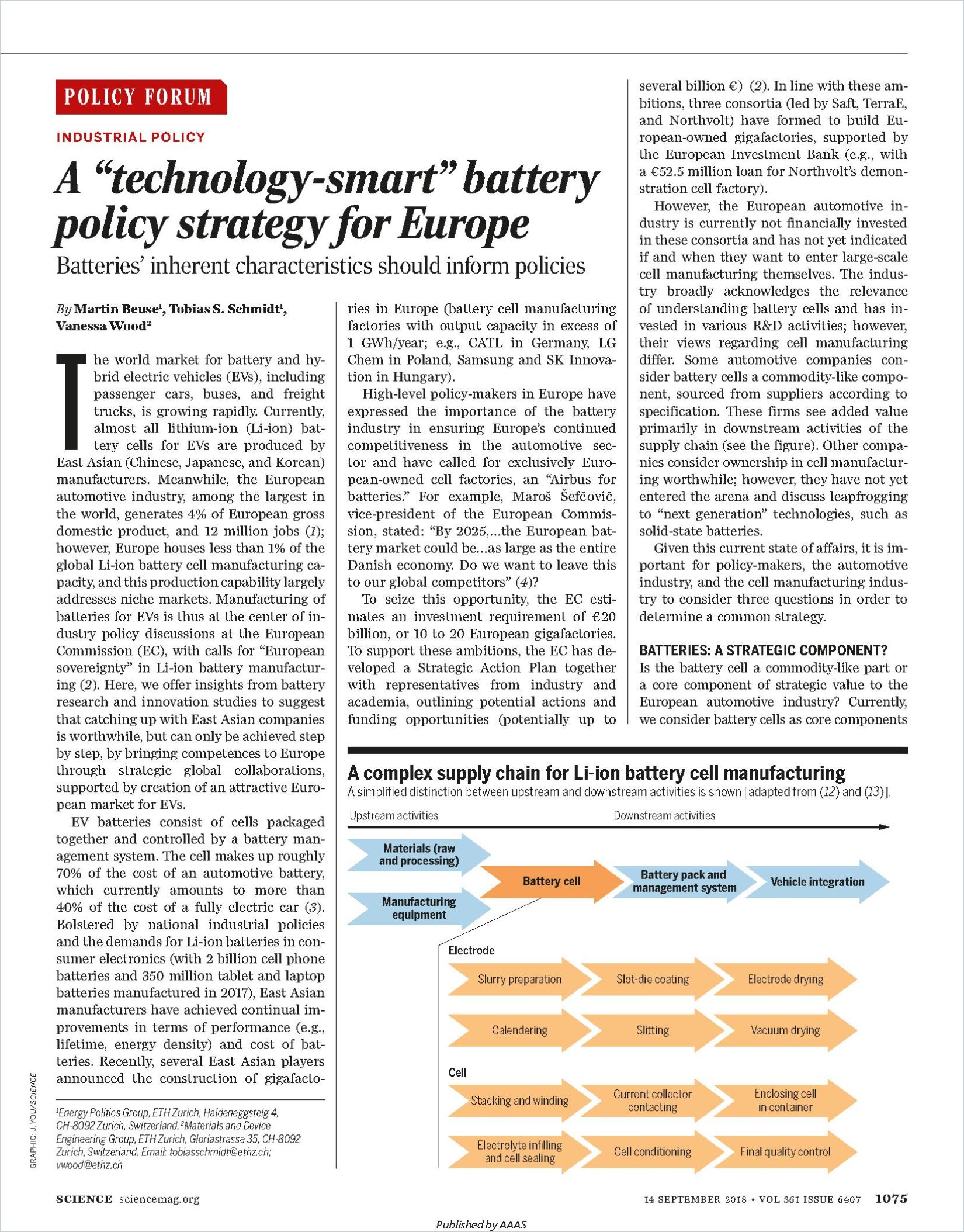 Image of: A “Technology-Smart” Battery Policy Strategy for Europe