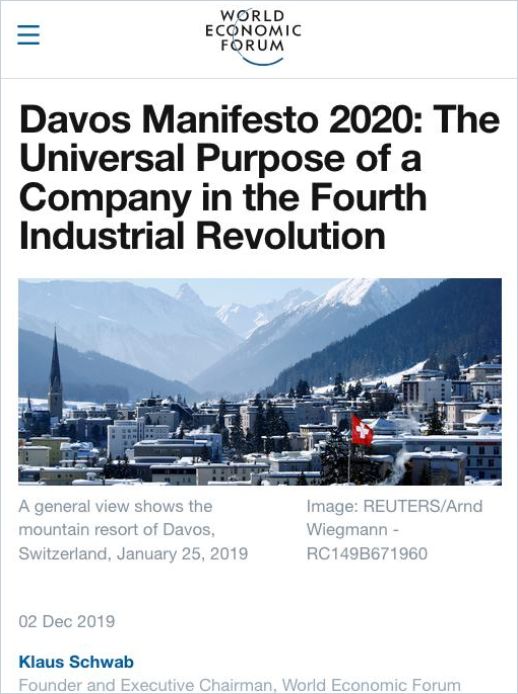 Image of: Davos Manifesto 2020