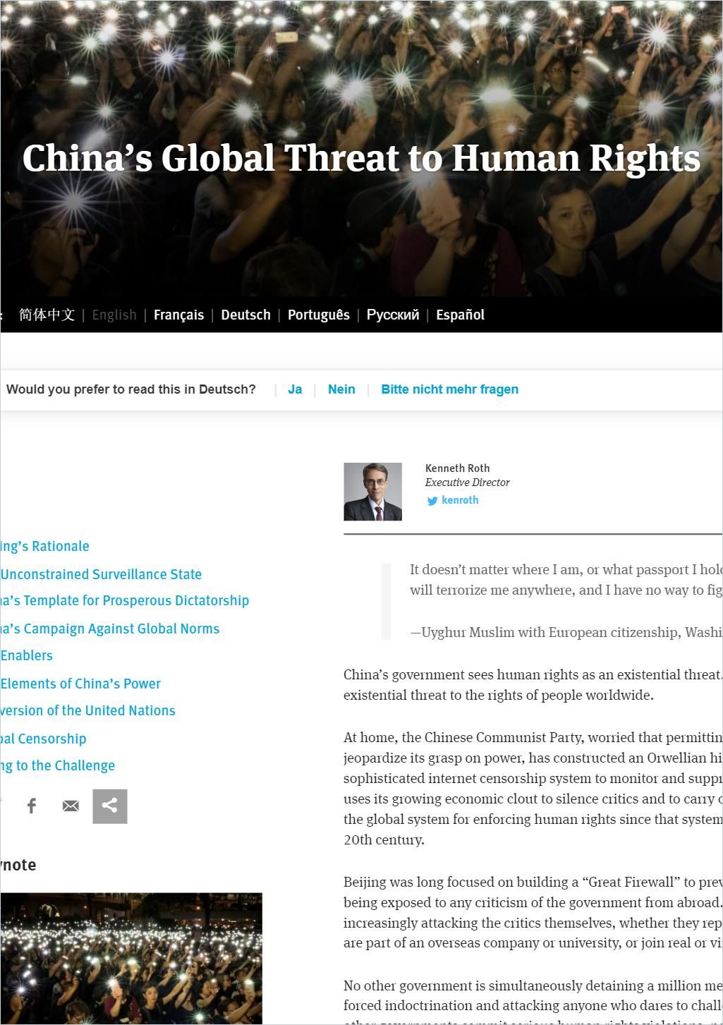 Image of: China’s Global Threat to Human Rights