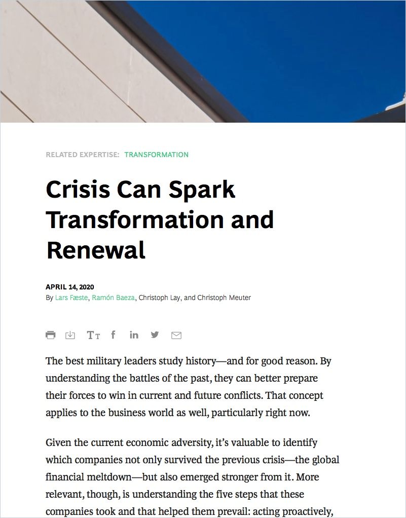 Image of: Crisis Can Spark Transformation and Renewal