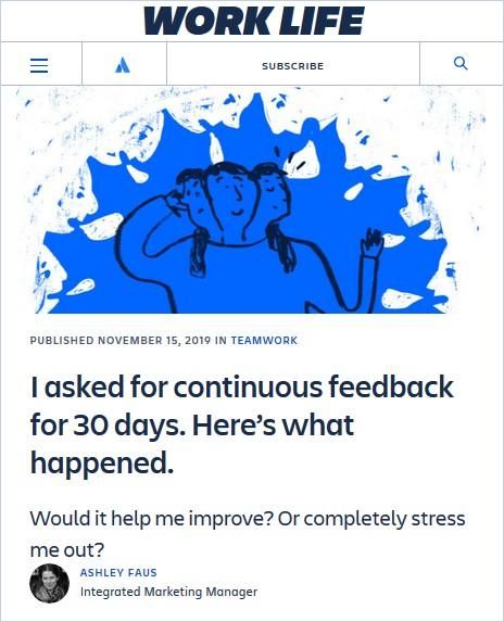 Image of: I asked for continuous feedback for 30 days. Here’s what happened.