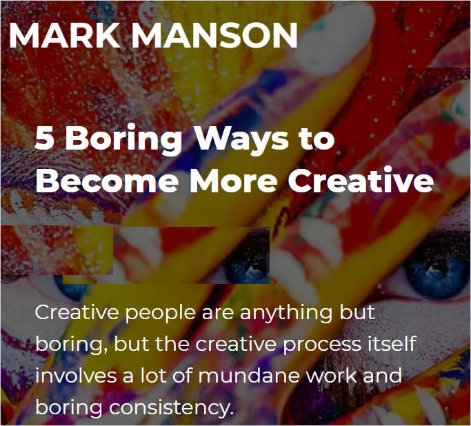 Image of: 5 Boring Ways to Become More Creative