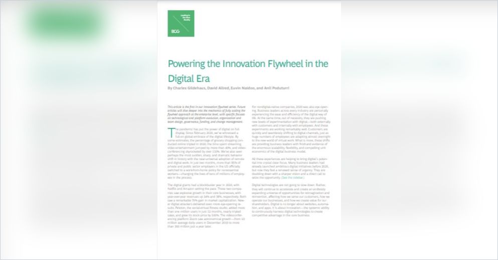 Powering The Innovation Flywheel In The Digital Era Version Anglaise Resume Gratuit Charles Gildehaus Et Al