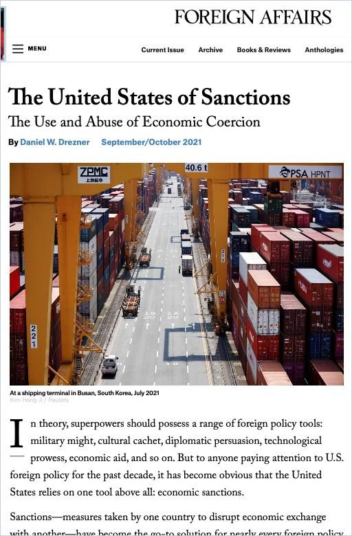 Image of: The United States of Sanctions