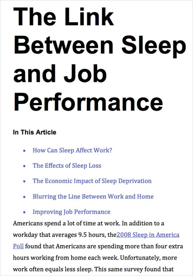 Image of: The Link Between Sleep and Job Performance