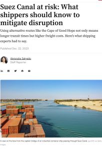 El canal de Suez en peligro: lo que los cargadores deben saber para mitigar las interrupciones