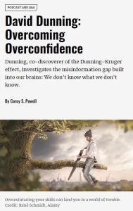 David Dunning: Selbstüberschätzung überwinden