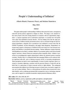 La comprensión de la gente sobre la inflación