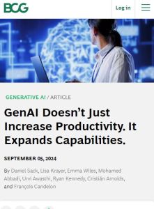 GenAI Doesn’t Just Increase Productivity. It Expands Capabilities.